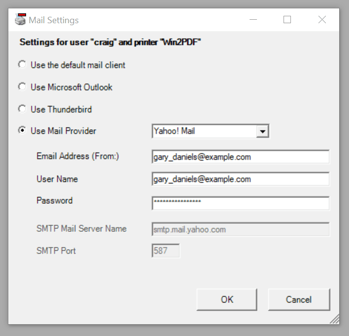 Configure Yahoo! Mail Provider